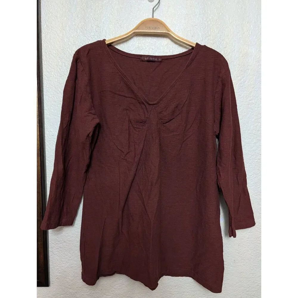 Cut.loose 3/ sleeve top for women Large